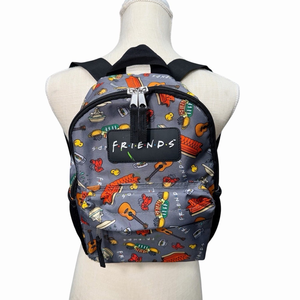 Friends TV Show Mini Backpack Gray Print Lobster Couch Guitar Travel Bag - Picture 4 of 8